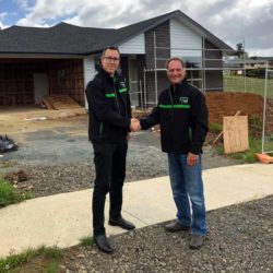 James Stroud with Auckland franchise owner Michael Rabey